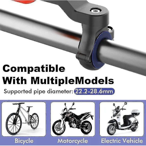 Quad Lock-kompatibel cykel- och motorcykeltelefonhållare black red black red