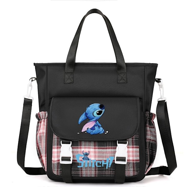 Lilo og Stitch Rygsæk Taske til Piger Student Skuldertaske Håndtaske Sød Print Canvas Skole Taske Møntpung color2