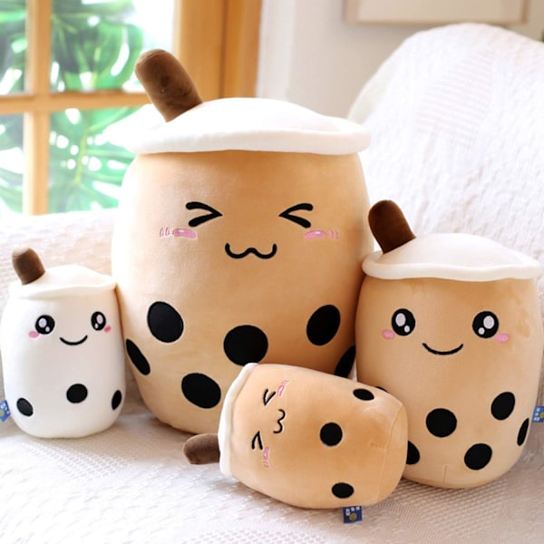 Boba plysj pute, kosedyr, boble perlete plysj pute, tegneserie klem pute (35cm/13.77inch, Brun-Store øyne) Brown-big Eyes 35cm