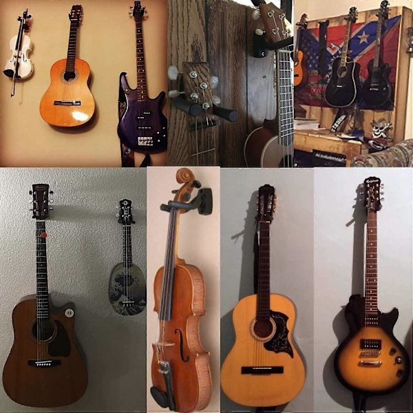 Gitarrhängare för Vägg Gitarr Väggfäste Stativ 2-pack Håll Gitarr Väggkrok Hållare Fäste Display Gitarr Väggstativ Rack Fäste Passar De Flesta Gitarrer Bas Acce