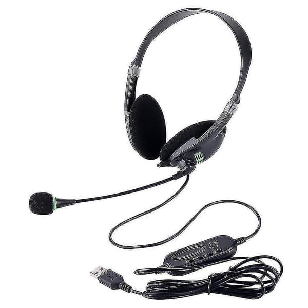 USB-headset Datorheadset med mikrofon Brusreducering Lätt kontorsheadset