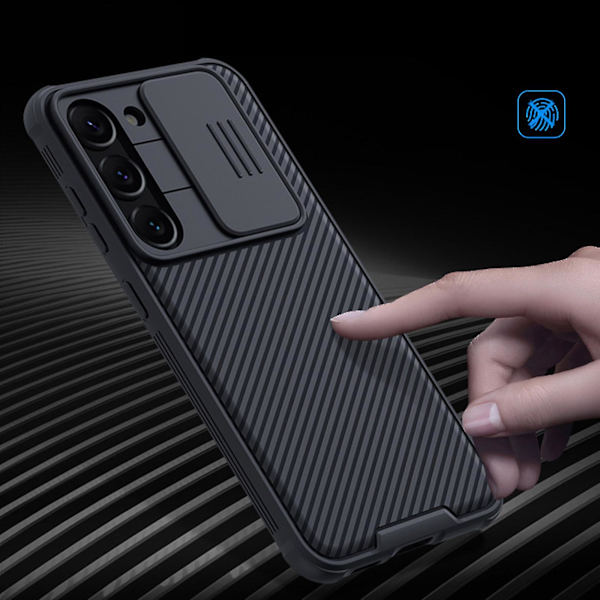 Kotelo yhteensopiva Samsung Galaxy S23 Ultran kanssa, ohut kova PC-suojakuori liukukamerakuorella Black