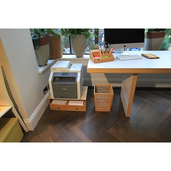 Förvaringslåda för multimedia kontorsmaterial, brevhållare i bambu