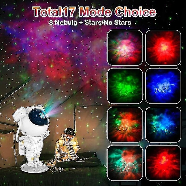Astronaut Galaxy Projektor Stjernehimmel Natlys, Astronaut Stjerneprojektor Med Nebula, Timer Og Fjernbetjening, Stjernelampe Til Soveværelse Og Loft