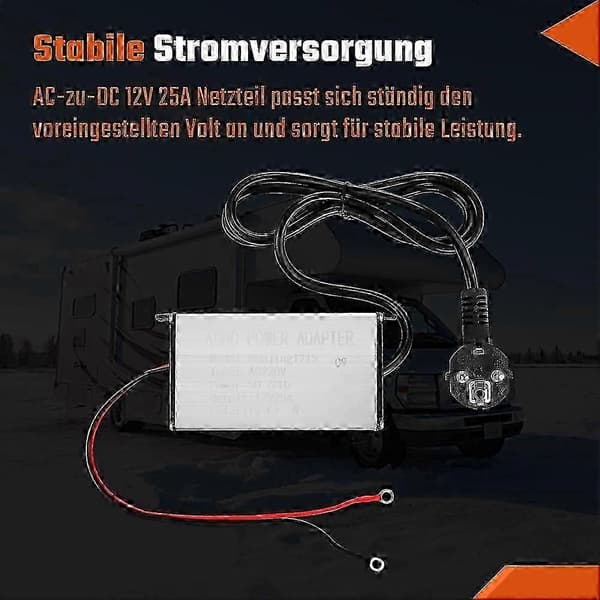240V til 12V AC/DC Strømforsyningsadapter Transformer Strømforsyningsadapter til 5-8 KW Diesel Luftvarmer til Campingvogn EU Stik