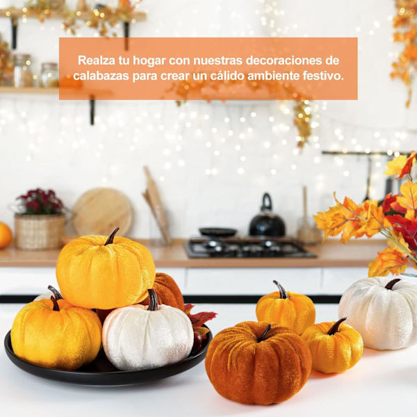 Plysj Gresskar Høstdekorasjoner, Mini Små Gresskar, Kunstige Gresskar, Halloween, Thanksgiving, Hjemmebordsdekor (12 Pakk, Oransje)