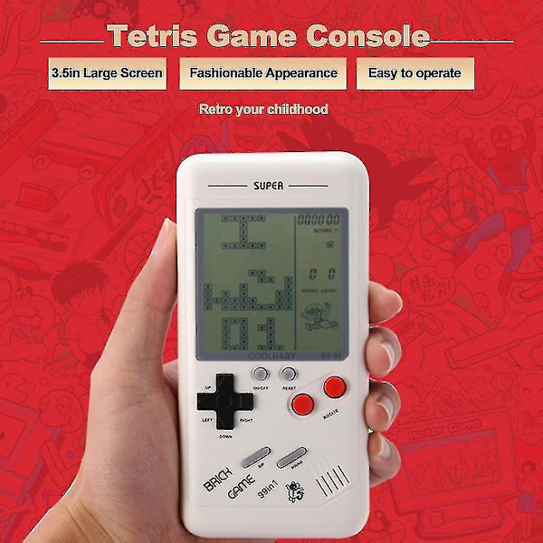 Rs-99 Klassinen pelikonsoli Tetris Pelilohkopeli Pulmapelit Kädessä pidettävä soitin lapsille Sisäänrakennettu