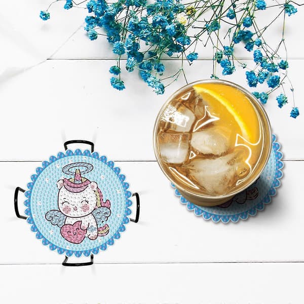 6-pack Unicorn Diamond Painted Coasters Round unicorn