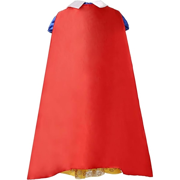 Snövit Prinsessklänningar för Flickor Prinsessan Snövit Kostym Halloween Julparty Cosplay Kläder 3-10 År 7-8Y