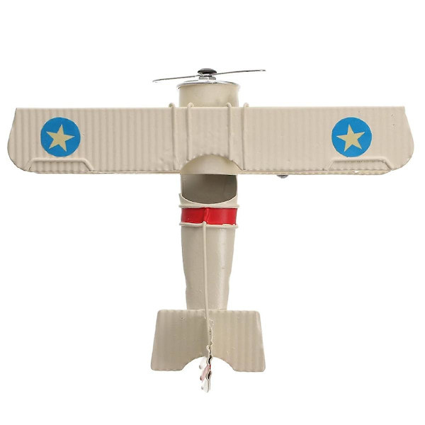 Flyvemaskine Model Ornament Metal Figurine Flyvemaskine Legetøj Træ Flyvemaskine Model Kits til Voksne Flyvemaskine Topper Udendørs White