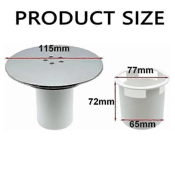 Dusjplugg og sifongdeksel, 115 mm universell krom, rask flyt