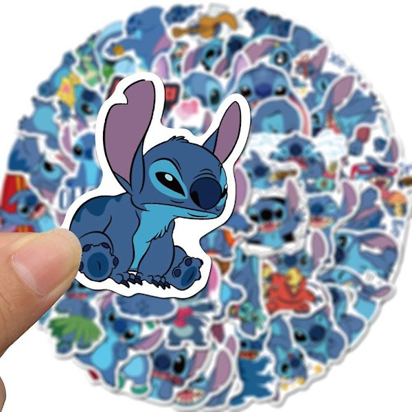 50 kpl/setti Lilo & Stitch -tarratarrasarja Piirretty söpö vedenkestävä pullo kannettava tietokone älypuhelin matkatavaralaukku