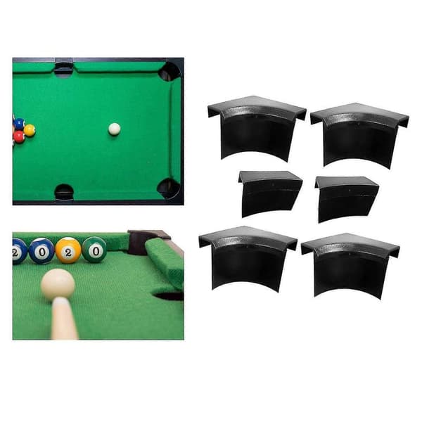 6 Stycken Hållbara Poolbordsfickfoder Biljardbordsfoder 4 Hörn 2 Sidor För Poolbord Svart