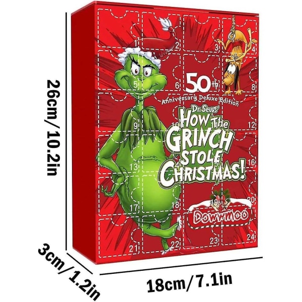 Grinch Adventskalender 2023 For Børn Og Voksne, The Grinch Toys-24stk The Grinch Gaver, 24 Days Chr