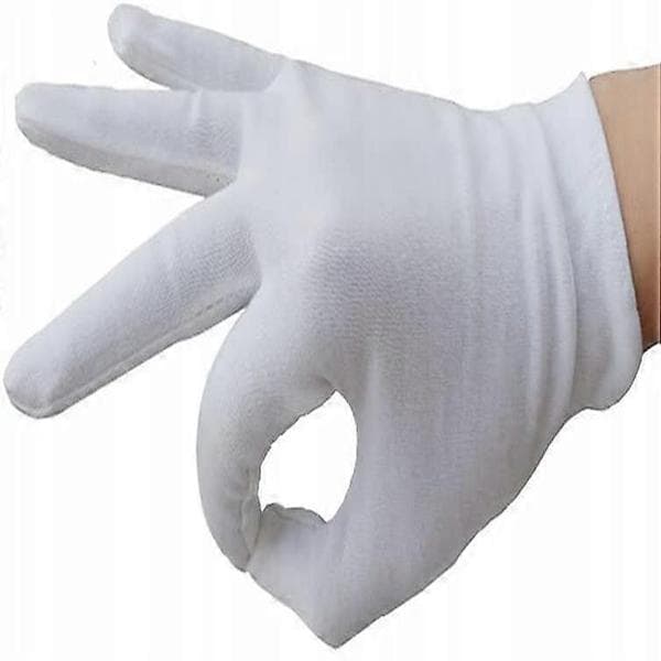20 par hvide bomuldshandsker white