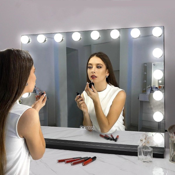 Ny sminkspegel med lampor och Bluetooth Hollywood-högtalare A-bluetooth-usb 10 glödlampor 3 ljuslägen (endast lampor) Random Mini Makeup mirror