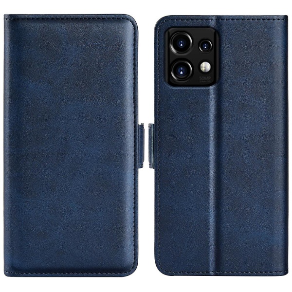 Til Motorola Moto X40 5g/edge 40 Pro 5g/edge+ (2023) Pung læder telefoncover Calf Texture Phone Stand Case Blue