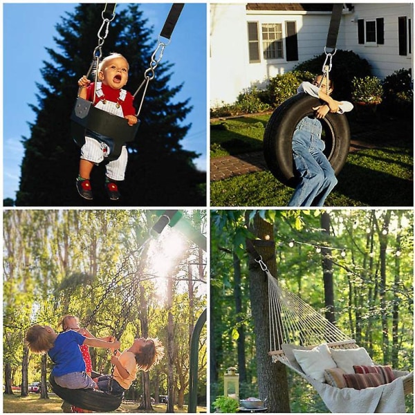 Tree Swing -ripustushihnat - Erittäin vahva 1,5 metrin riippumattohihna pitää 440 paunaa telttailua ja keinuja varten