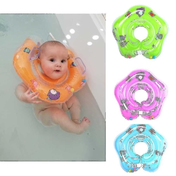 Swimming Baby Accessories Neck Ring Tube Safety Infant Float Circle Orange