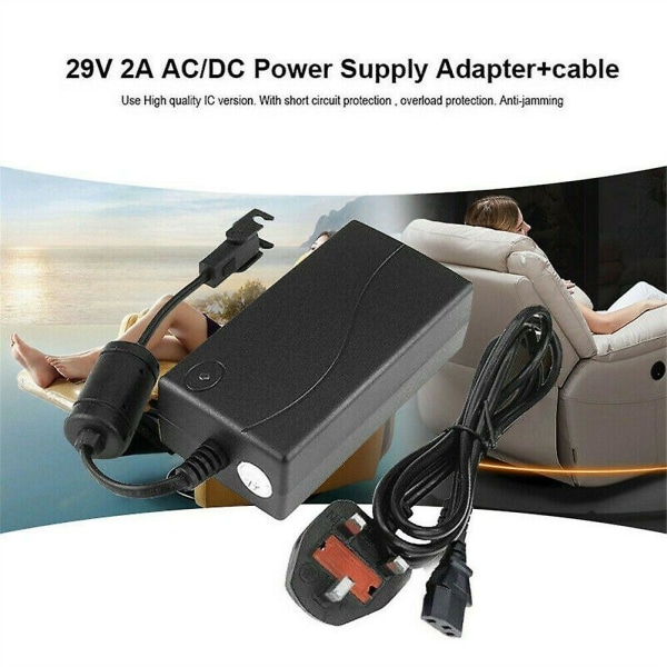 29v/ac/dc Forsyning Elektrisk Hvilestol Sofa Stol Adapter Transformerværktøj - Stik Black