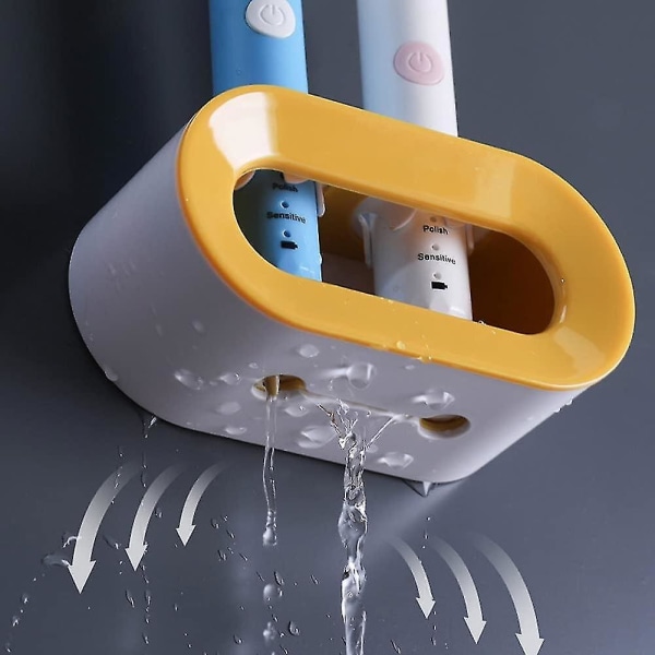 Tandbørsteholder til 2 Elektrisk tandbørste, vægmonteret badeværelsesarrangør til tandbørste, Innovativ tandbørsteholder Kompatibel-sort