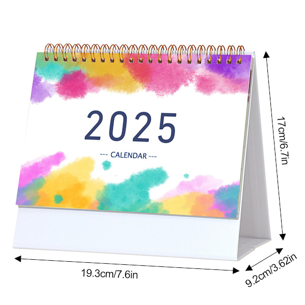 2025 Skrivebords Kalender, Vego Skrivebords Kalender fra Nu til December 2025, Lille Skrivebords Kalender med Månedstema Design, Stående Foldbar Skrivebords Kalender style2