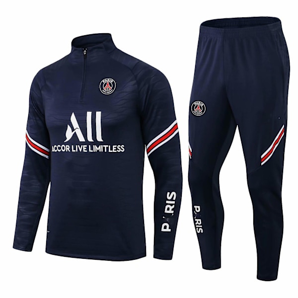 Fotballtreningsdrakt med lange ermer for barn (Paris Blue, størrelse 14) 14  (135cm-145cm)