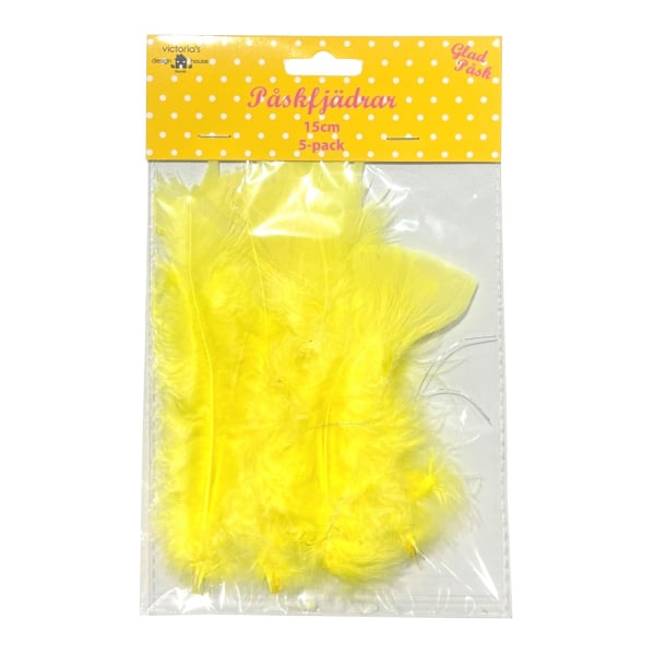Påskfjädrar Gul 5-pack Xixi yellow