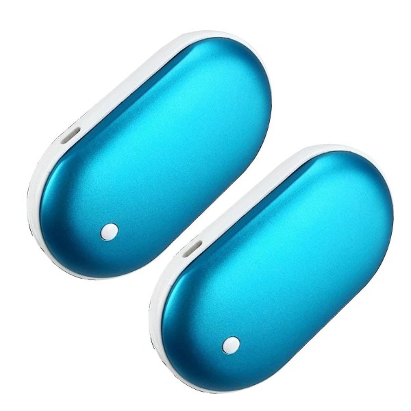 2 Pack ladattavat käsienlämmittimet USB power Sähköinen taskulämmittimen lämmitin Blue