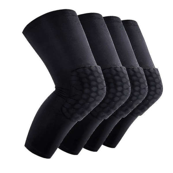 Basketball Honeycomb Anti-slip Knebeskyttere Unisex Sportsutstyr Z BLACK XL