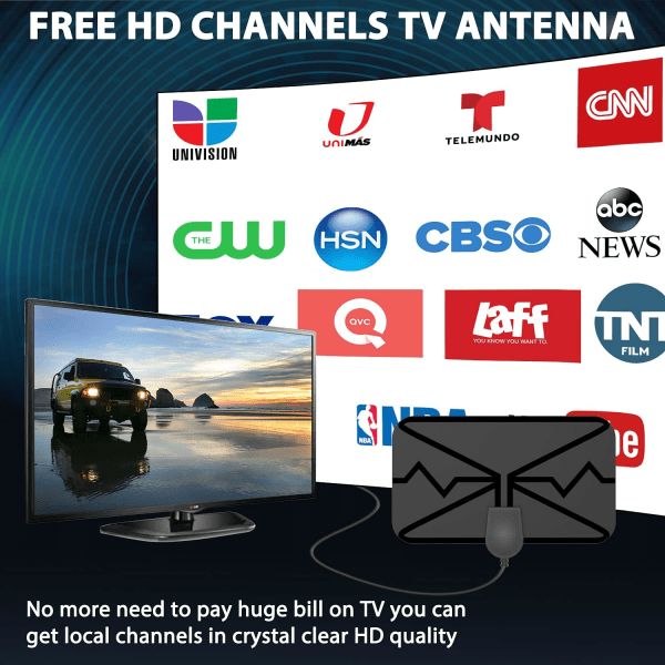 Digitaalinen TV-antenni sisäkäyttöön HDTV Mini Digital TV -antenni 3600 mailia 4K-sisä-TV-antenni DVB-T2 signaalinvahvistin HDTV-antenni televisiolle