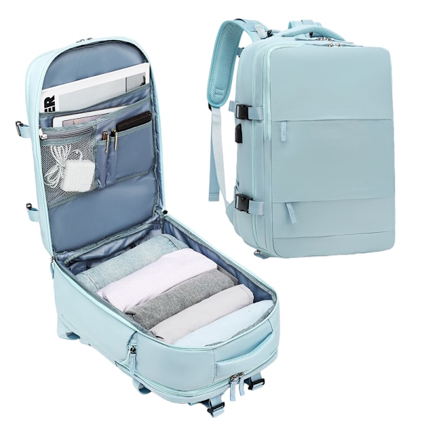 Rejsetaske til flykabine 45x36x20 til Vueling, EasyJet, Ryanair Vandafvisende og Rummelig Bagage (2210-001 1288 2350 D7) AZUL CLARO 009