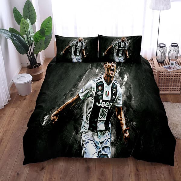 Fotbollsstjärnan Ronaldo, Messi, Mbappe digitaltryckt barnbäddset i tre delar