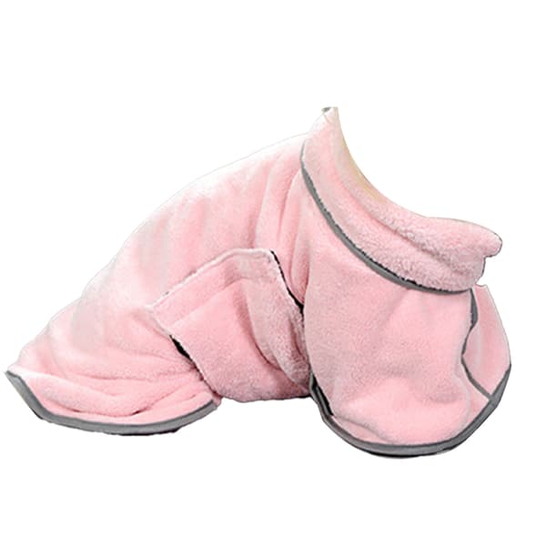Dog Towel Bathrobe Strong Water Absorption Cat Quick Drying Coat Multifunctional Pet Robe Blanket Pink S