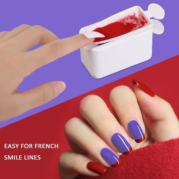 Nail Dipping Powder -kynsisäiliö, kynsien kastojauhetarjotin, ranskalainen manikyyri kynsien kastojauheen säilytyslaatikko