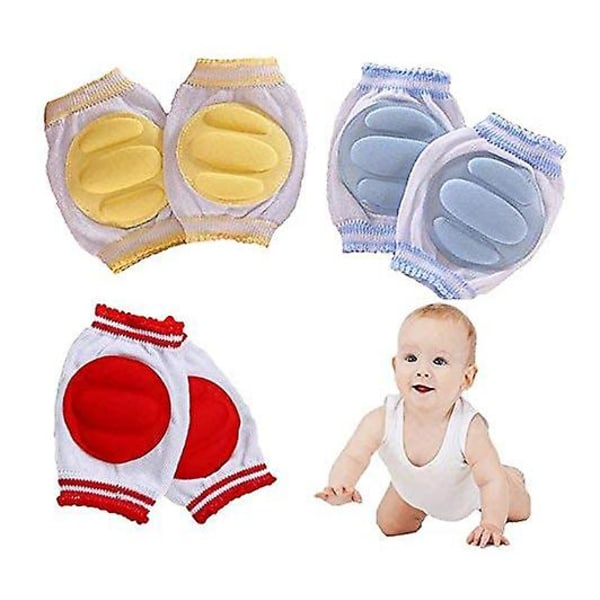 Pakke med 3 babyknebeskyttere for krypende tilfeldig farge