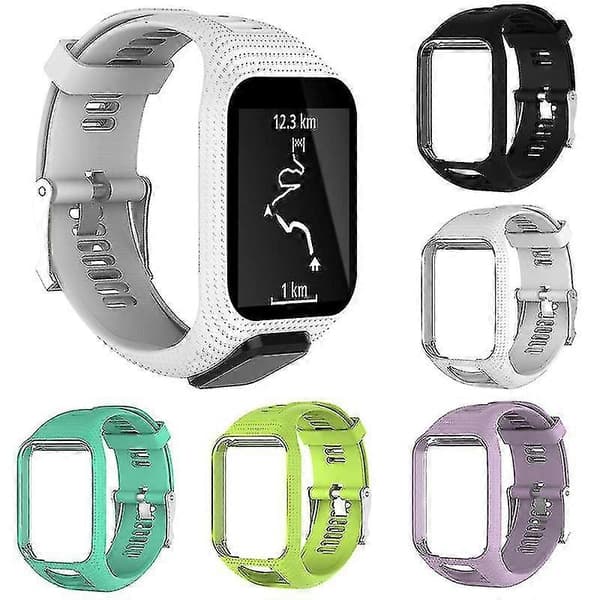 Universal silikone udskiftningsurrem til Tomtom 2 3-serien/runner 2 3 Cyan