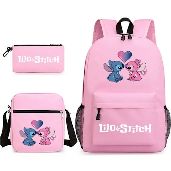 Lilo ja Stitch -reppu miehille ja naisille, suurikokoinen koululaukku, kevyt, kannettava tietokoneen reppu, matkareppu, 3 osaa same as picture5
