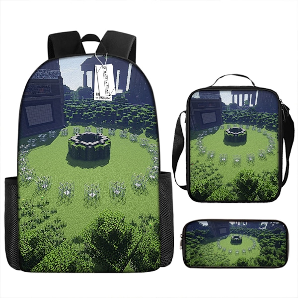 MINECRAFT Skolryggsäck My World Speltillbehör Ryggsäck Tre-delad Set