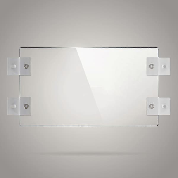 Glashyldeholder Rektangulær Glashyldeholder Installation Display Sølv Aluminiumslegering Fastgørelse og Display 5 Stk
