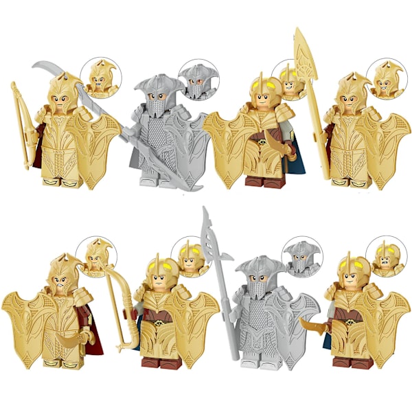 Knights Warrior Soldat Minifigur Byggstenar Barnleksaker Set C
