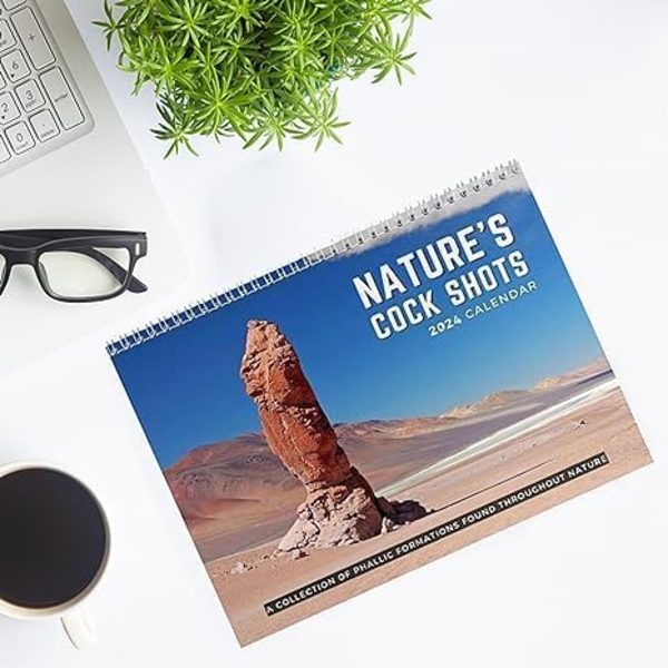 Naturens Cock Shots Kalender 2025 | Naturens Dick Pics Skämtgåva | Hängbar Månadsväggkonst Familjekalender | Roliga Hilariska Gag-Presenter för Vuxna