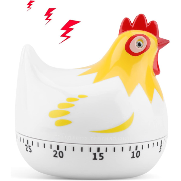 Chicken Kitchen Timer, Egg Timer, 60 Minute Chicken Kitchen Timer Manual Kitchen Timer with Loud Alarm for Cooking, Mechanical Rotating