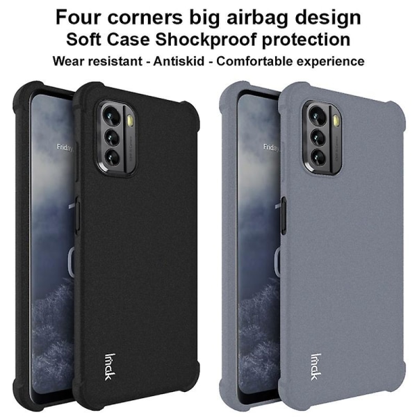 Imak Förstärkta hörn Stötsäker Telefonfodral Matt TPU Skyddande Skal för Nokia G60 5g Grey