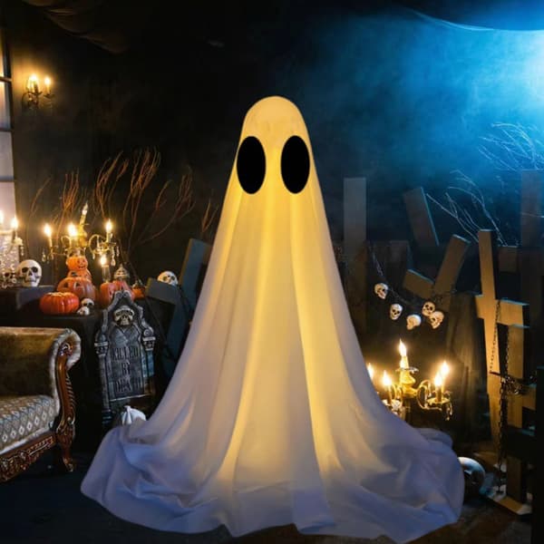 Luminous Lawn Ghosts Outdoor Decoration Spooky Ghosts Decor with String Lights for Garden Yard 00 00 Small