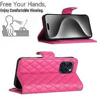 For iPhone 12 Pro Max Diamond Pattern Flip Leather Phone Case with Sn Rose Red