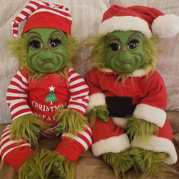 Christmas The Grinch Latex Plysch Doll Baby Grinch Fylld Toy Xmas Kids Gift Red