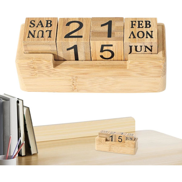 Skrivbordskalenderblock Rustika Nummermönsterblock Kreativ Blockkalender Prydnad Vintage Skrivbord Klassrumsdekor Vardagsrum