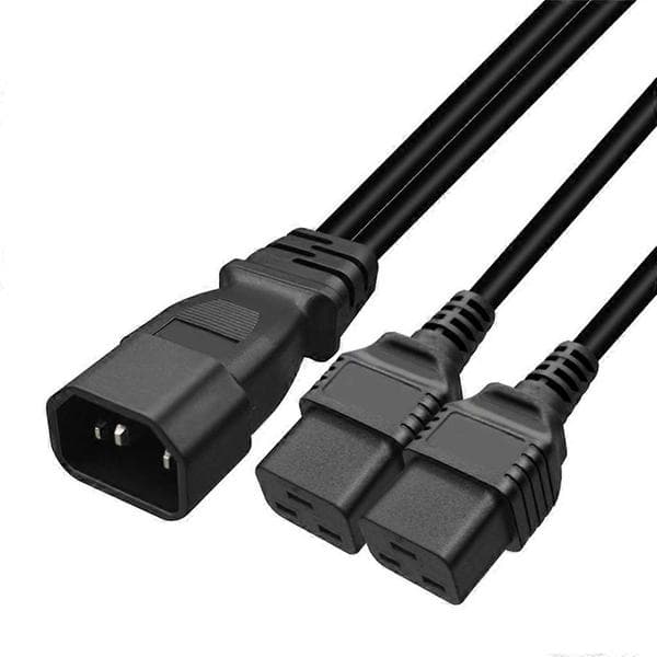 Professionel PDU strømadapter splitter C14 TIL 2xC19 splitter strømkabel