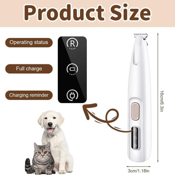 2025 Upgraded Pet Paw Trimmer - Quiet and Efficient Clipper with LED Light [JUN]